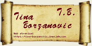 Tina Borzanović vizit kartica